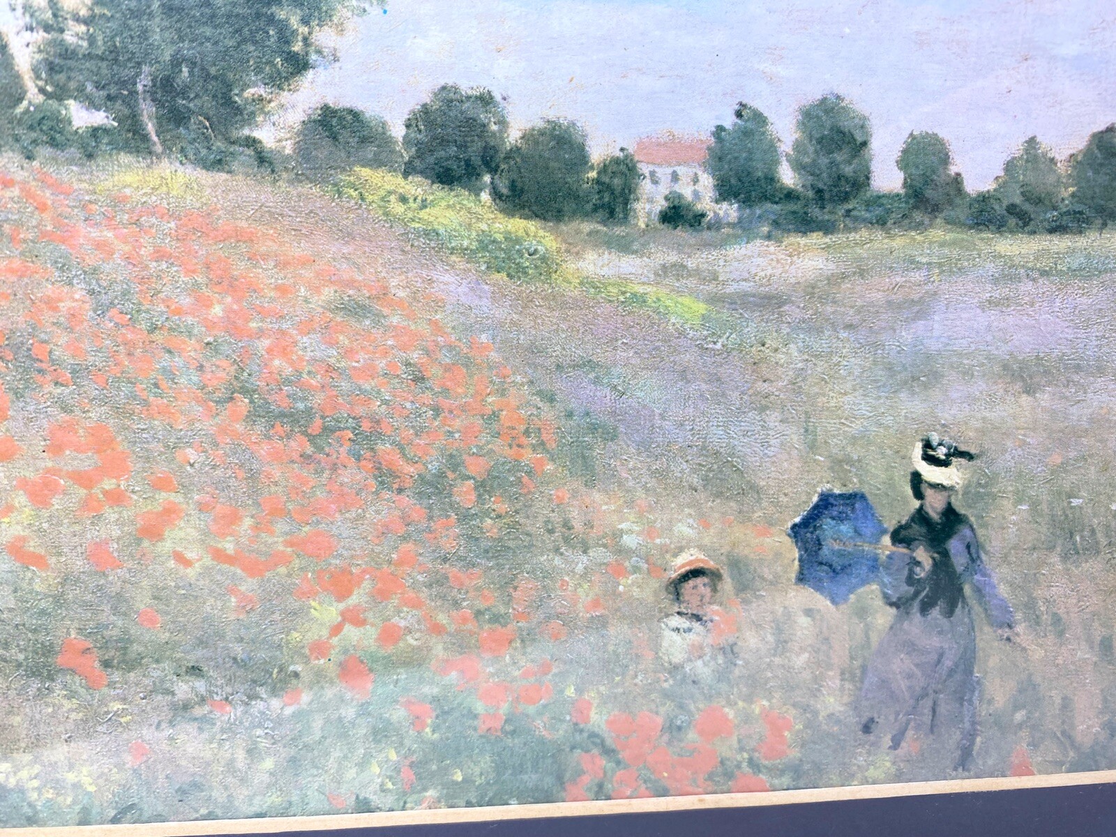 Claude Monet "Poppy Field" Framed Canvas Giclee Print 