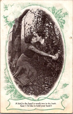 Postcard Bamforth ''A Bird In The Hand Is Worth Two In The Bush'' Postmarked 1911