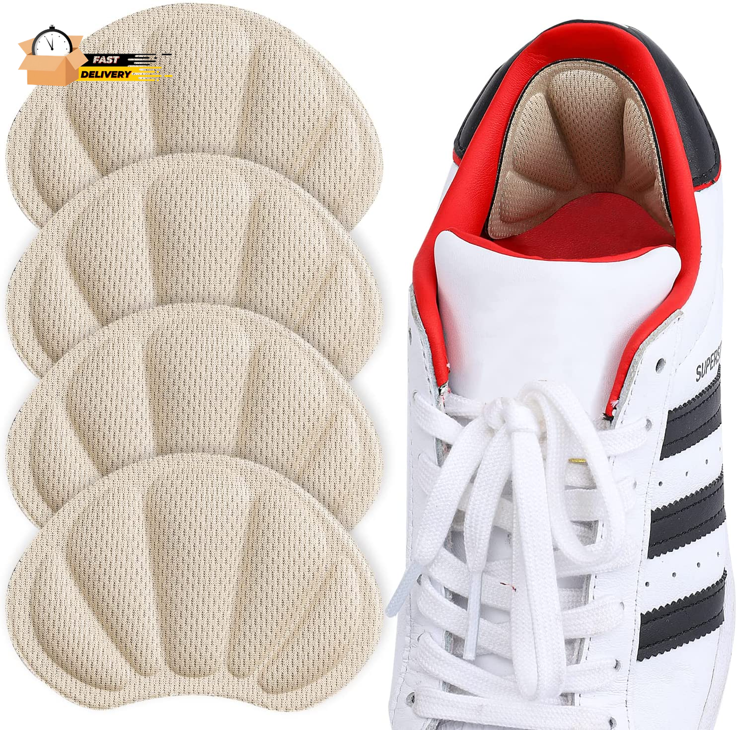 Back of Heel Cushion Inserts, Mesh Heel Grips Pads for Boots, Loose Shoe