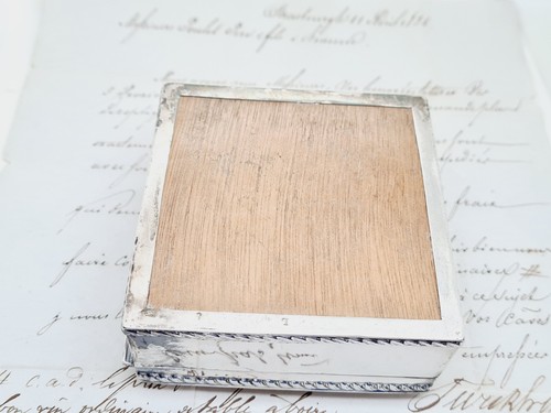 birmingham Antique silver wooden cigarette box - Picture 12 of 12