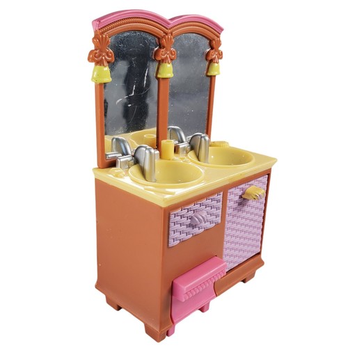 Fisher Price Loving Family Dollhouse Double Vanity Bathroom Sink w/Mirrors 2006 - Picture 2 of 9