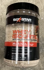 Six Star Whey Isolate Protein Powder-Decadent Chocolate 1.40 Lbs Exp 09/2026