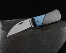 Rough Ryder Slip Joint Folding Knife 3.07" VG10 Steel Blade Black/Blue Aluminum
