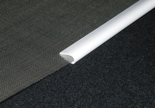 Rigid Edge Trim - Binder Bar, edging, uPVC, 4mm internal width, white 244cm - 第 1/1 張圖片