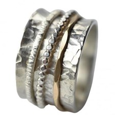 Breiter Drehring Bicolor "Shirel" mit drei äußeren Ringen