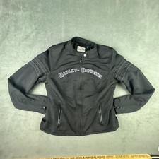 Harley Davidson Jacket Womens Small Black Two Piece Embroidered Long Sleeve Hood