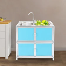 Utility Sinks with Faucet, Freestanding Sink with Storage for Home Kitchen