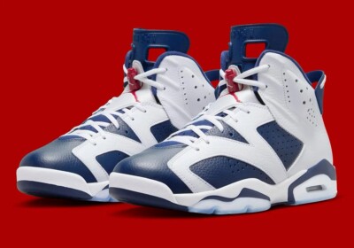 Nike Air Jordan 6 Retro Olympic Navy/White Mens Size US 9.5 Casual Sneakers New 