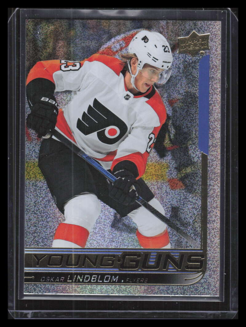 2018-19 Upper Deck Speckled Rainbow Foil 218 Oskar Lindblom Rookie YG Young Guns