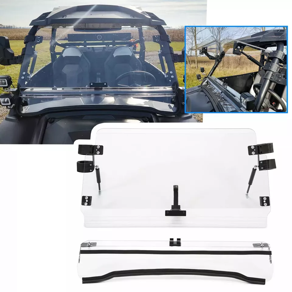 Clear Windshield Flip For Polaris RZR 800 570 / RZR XP 900 / XP 4 800 900 11-14 - Image 3 of 4