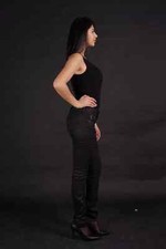 Pepe Jeans W28 L32 Hose schwarz Damen New Brooke stretch Slim fit Lederoptik 36