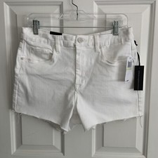 BLANK NYC White Denim Shorts The Barrow Vintage High-Rise Raw Hem women Size 30