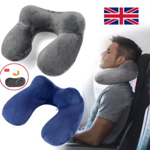 Cuscino gonfiabile a forma di U a Cuscino da viaggio volo morbido poggiatesta cuscino supporto aria - Foto 4 di 28