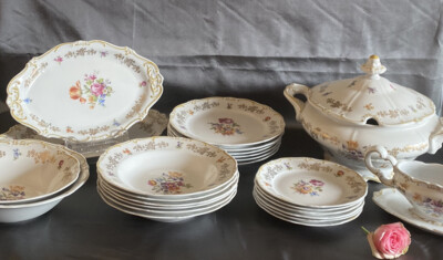 WEIMAR Porzellan - Service TAFELSERVICE Speiseservice - KATHARINA - Blumenmotiv 