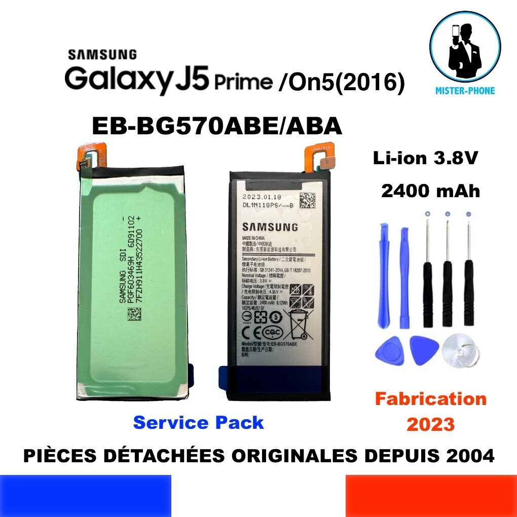 Batterie EB-BG570ABE Samsung Galaxy J5 Prime 2400mAh remplacement pour smartphone On5 2016 Li-ion