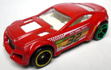 2018 HOT WHEELS TORQUE TWISTER #32 RED DIECAST 2 5/8" RACE CAR W WHITE & YELLOW