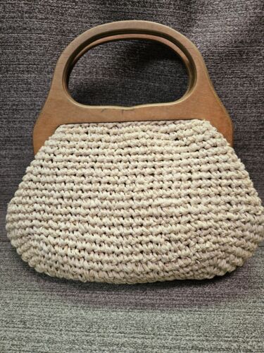 Vintage MM crochet Straw Handbag 1970s