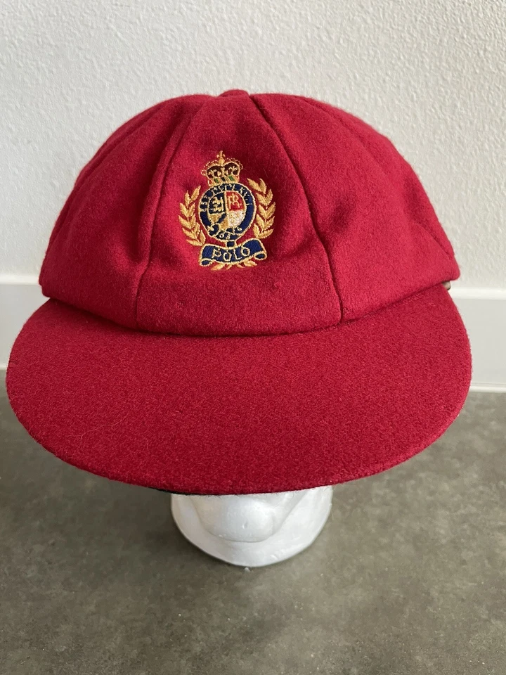 Винтажный Polo Ralph Lauren красный шерсти герб шляпа вождения крышка 7 5/8 размер очень редкая - Изображение 2 из 4
