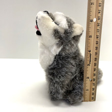 Northern Wildlife Howling Grey Mini Wolf Plush Stuffed Animal House Toy 6.5"
