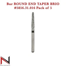 Dental Bur ROUND END TAPER BRIO #5856.31.016 Pack of 5 Diamond Burs