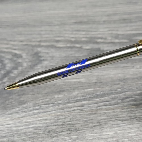 VTG Chromatic Ultra-Thin Twist Ballpoint Pen USA Two Tone Silver Gold NEEDS INK - Picture 4 of 23