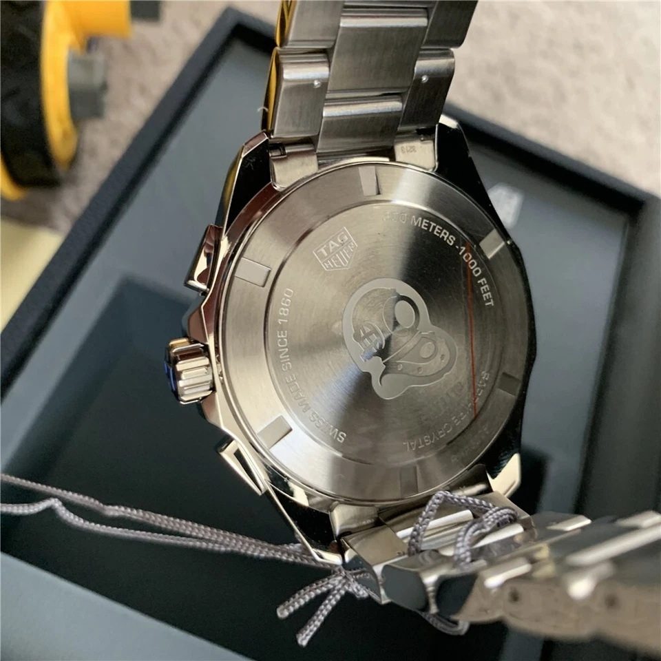 CRONÓGRAFO DE CUARZO TAGHEUER AQUARACER PARA HOMBRE AZUL CAY111B.BA0927 BANDA DE ACERO 43 Foto 4 de 4