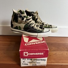 VTG 80s Converse all star Hi Top camouflage deadstock W/ Box Rare Size 7 - USA