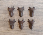 6pcs Vintage cast iron deer shape cabinet drawer door knobs screen handles