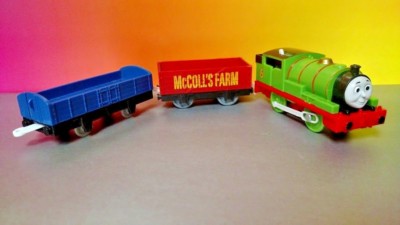 TRACKMASTER Motorized Percy + McColl's Farm Car Thomas Train and Friends Rare