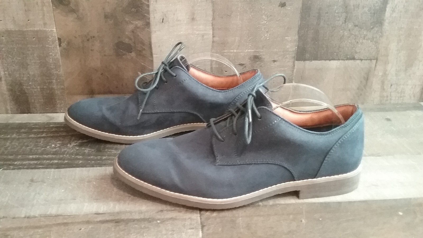 SAOLA Scarpe mocassini H&M uomo blu navy ecopelle scamosciata derby Oxford taglia 9 stringate