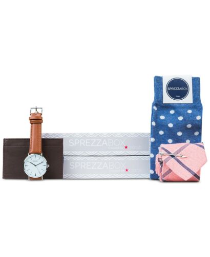 NUOVO SET REGALO DA UOMO SPREZZABOX 5 PEZZI ASSORTITO ACCESSORIO GRIGIO URBANO IN SCATOLA - Foto 2 di 3