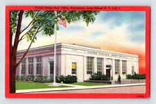 Postcard New York Long Island Huntington Post Office 1940s Unposted Linen