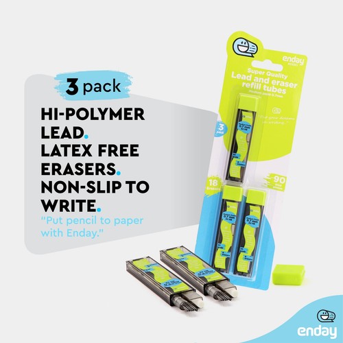 Mechanical 0.7 Lead Pencil and Eraser Refills Black HB #2 Lead 0.7 Refill Whi... - Picture 4 of 7