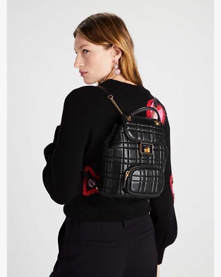 Kate Spade Evelyn Quilted Small Leather Backpack with  display picture 3