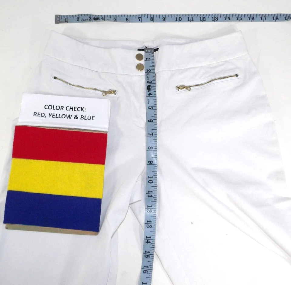 Mujer Blanco Mid Rise Ligero Mujer Pantalones Cortos ALFANI 15" Entrepierna Talla 10 Foto 2 de 4
