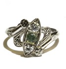 14k white gold .30ct SI1-2 H diamond Natural aquamarine gemstone ring 3g 6.25 — photo 2