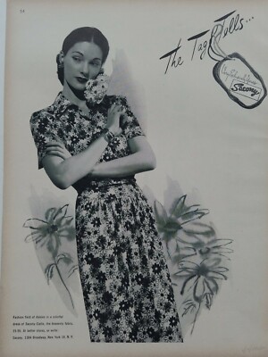 1944 dress fashion 1944 Ad New York Dress Institute Fashion Waldorf Astoria Joseph Bolega –  Period Paper Historic Art LLC main image 0
