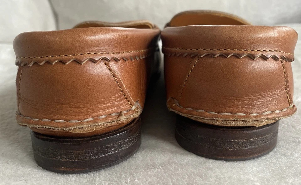 Mocassim Quoddy Feminino Tamanho 9 Couro Marrom Feito nos EUA - Imagem 3 de 4
