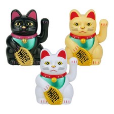 Lucky Cat Waving Arm Vivid Cat Figurine Cute Maneki Neko For Good Fortune