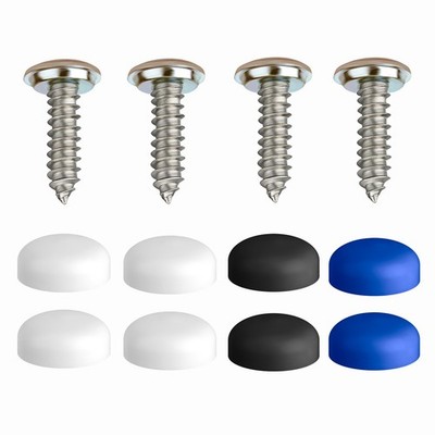 Kennzeichen Schrauben Kappen Set aus Edelstahl 4,8x16mm Nummernschild Schrauben