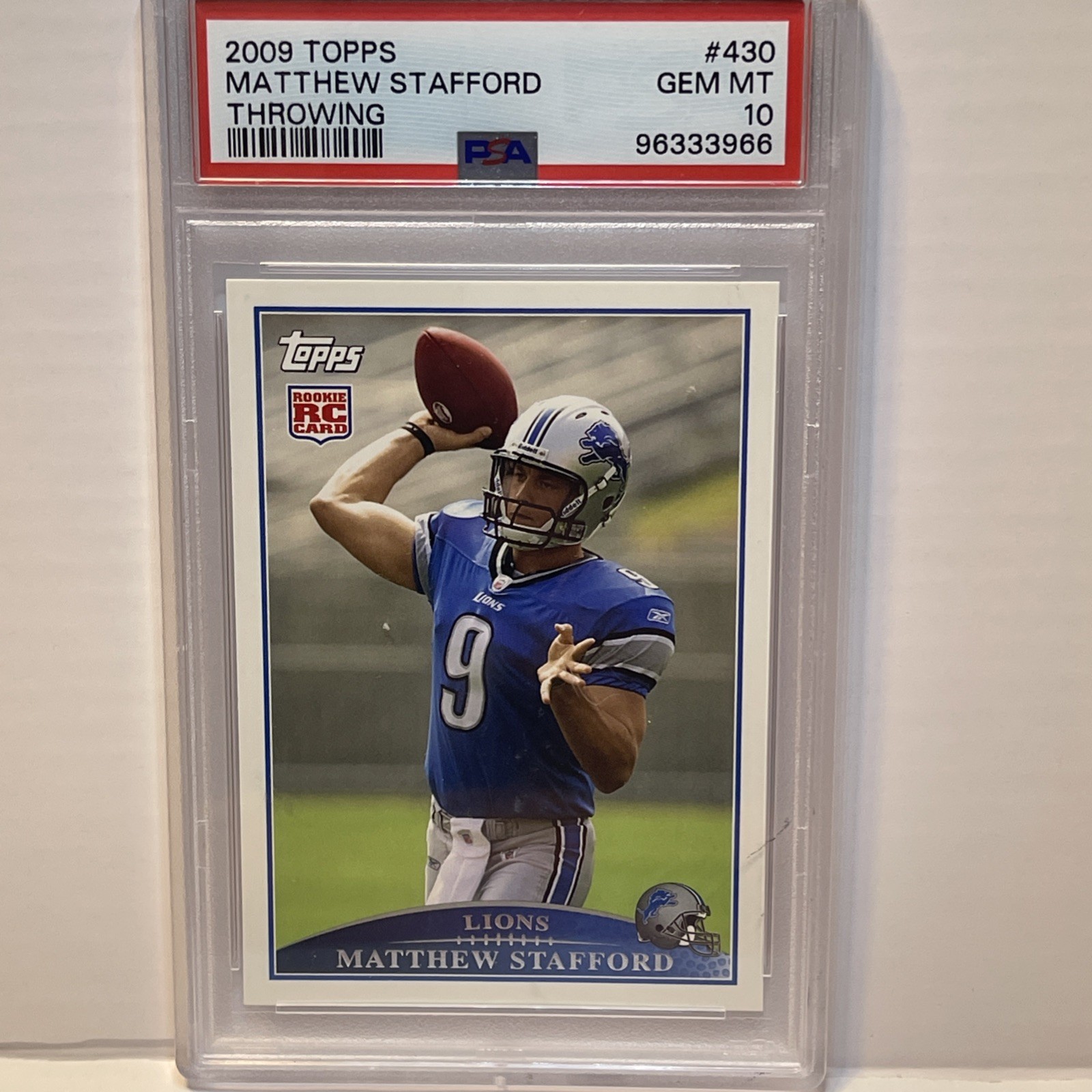Matthew Stafford Topps #430 Throwing