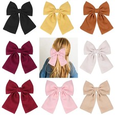 1 Piece Ins Style Fabric Large Bow Hair Clip,multicolor Retro Solid Color Top