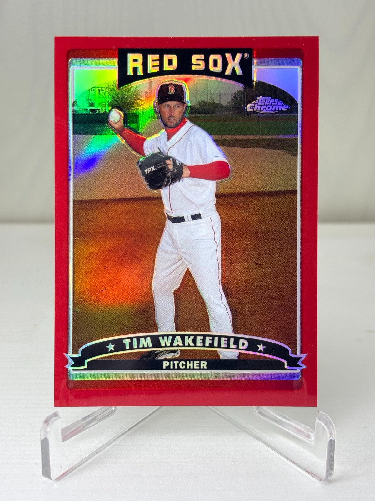 2006 Topps Chrome Tim Wakefield #106 Red Refractor /90
