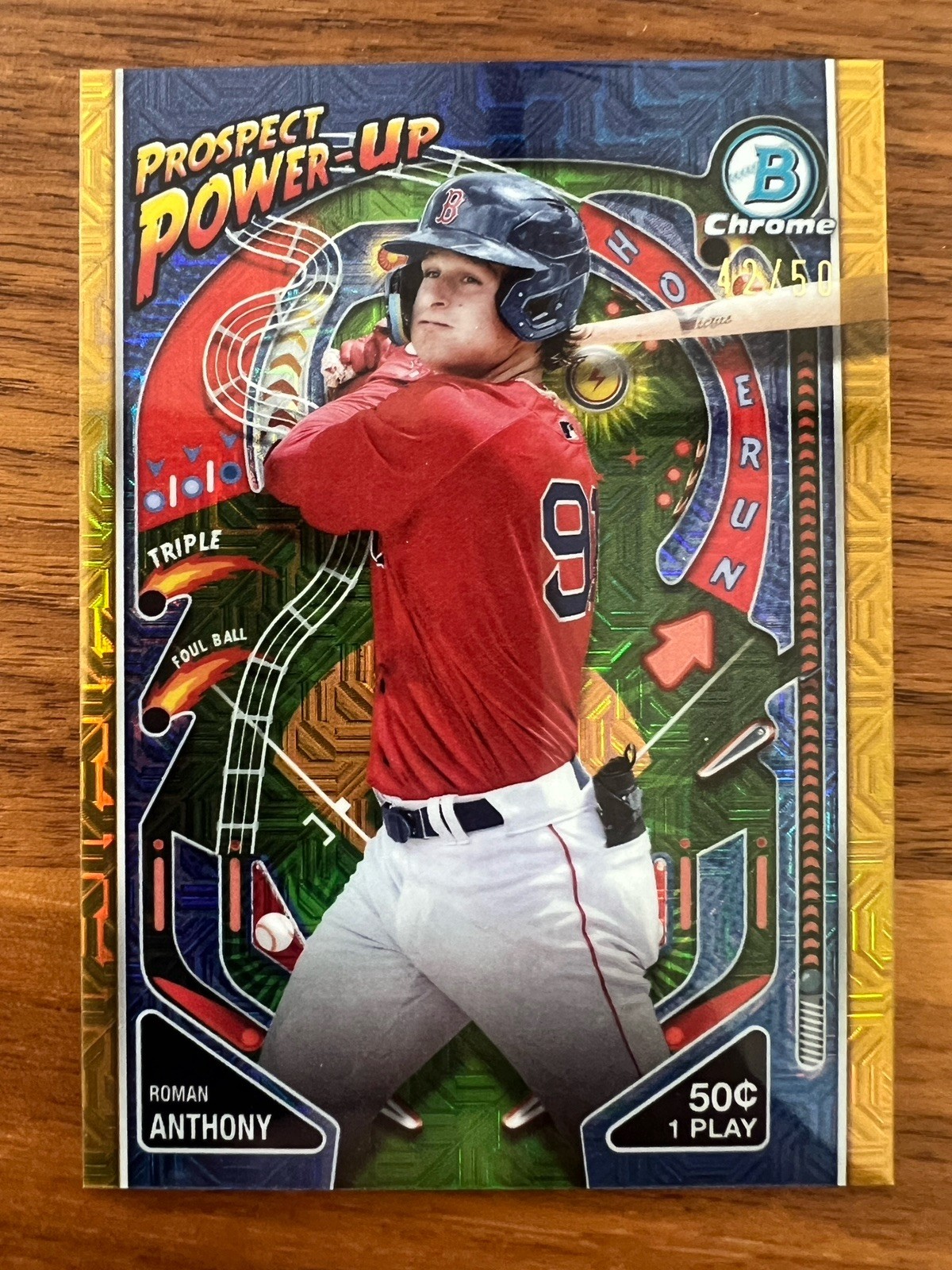 2024 Bowman Mega Box Chrome Prospect Power-Up Roman Anthony #PP-13 GOLD /50 Mojo