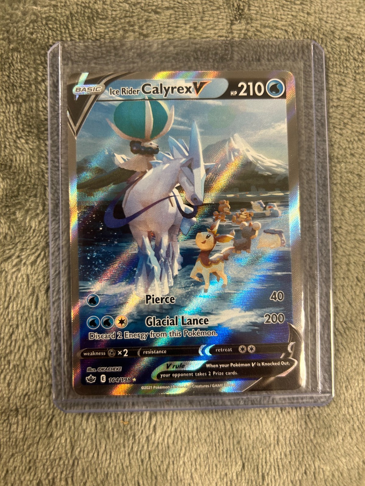 Pokemon Chilling Reign Ice Rider Calyrex V 164/198 Alternate Art Full Art NM