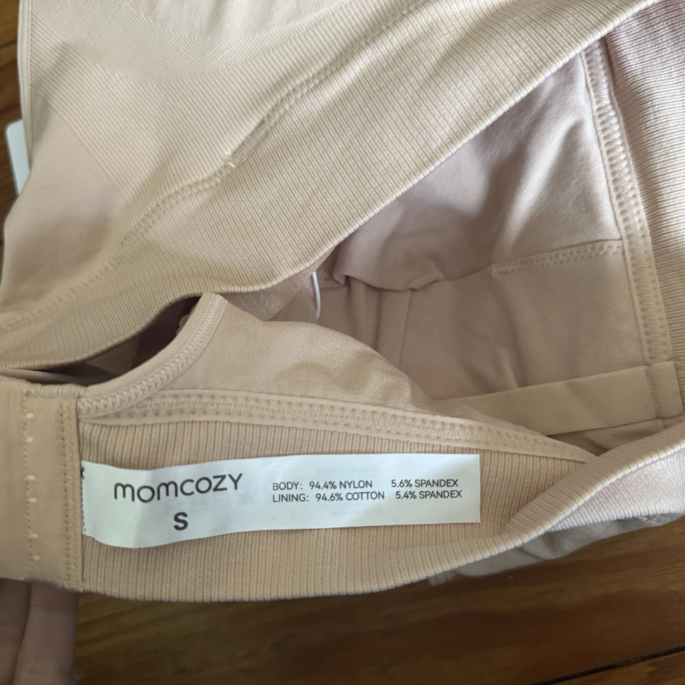 Sujetador de lactancia Momcozy CoolFit, bombeo manos libres, talla pequeña, rosa ostra Foto 4 de 4
