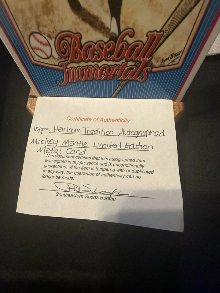 The Sporting News Collection Baseball Imortals Set Mickey Mantle AUTO Porcelain - Image 2 of 4