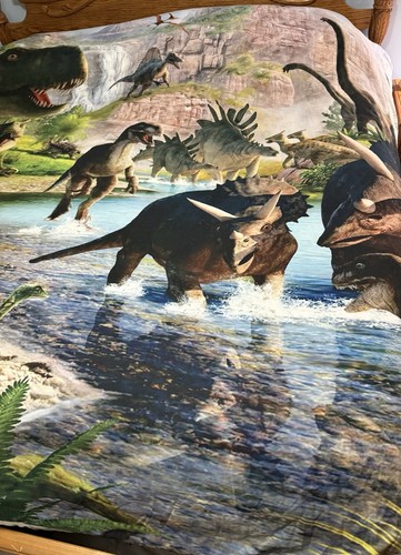 Dinosaur Full Sz Bed Comp. Set 3D Duvet, Shams,Sheet,Pillowcases,2 Curtains,Wall - 第 7/9 張圖片