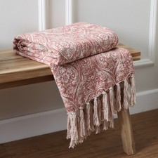 Paoletti Durelle Damask Printed 100% Cotton Throw