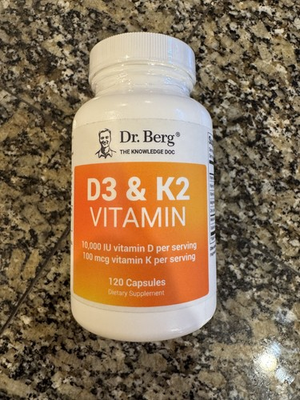 #ad #ad Dr. Berg D3 amp; K2 Vitamin D3 10000 IU amp; Vitamin K 100 mcg 120 Capsules Exp 12 26 $19.99